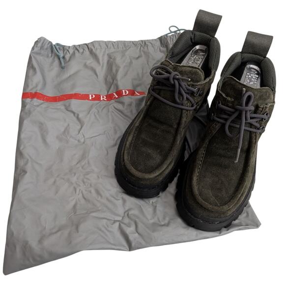 Prada Women's Suede Brixxen Hiking Boots - Picture 1 of 16